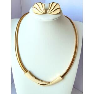 Vintage Glamour: Signed Trifari Set Gold Cream Enamel MCM